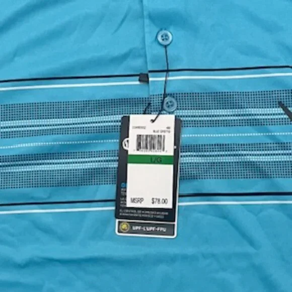 NEW Callaway Polo Shirt Men’s size Large Golf Turquoise short sleeve NWT - Picture 3 of 15
